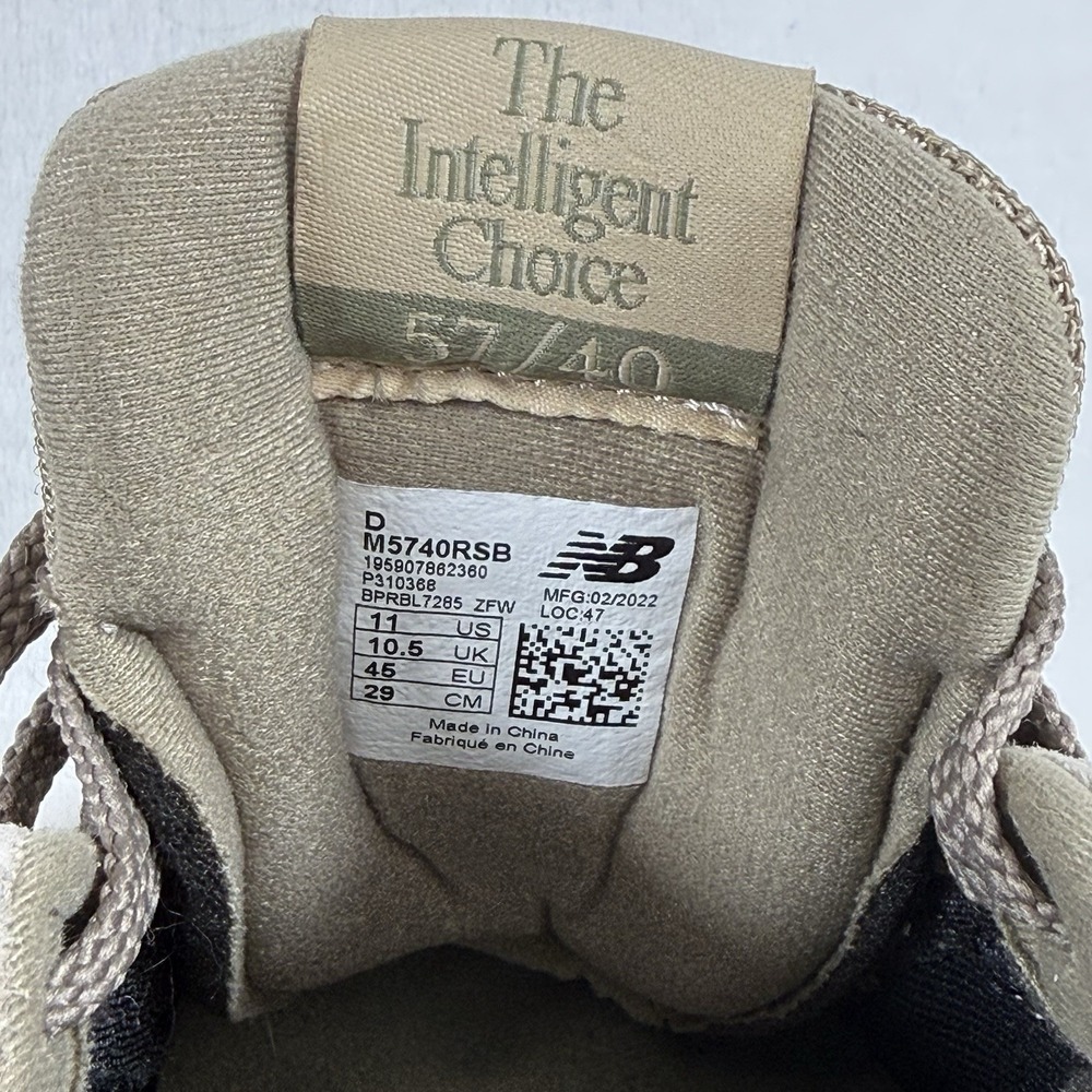 New Balance 57/40 Shoes Mens 11 Mushroom Sweet Caramel Suede Sneakers M5740RSB - Picture 6 of 6